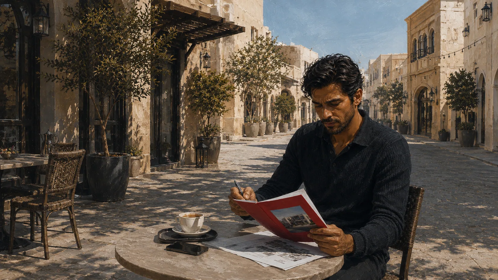 Agent reviewing a property report